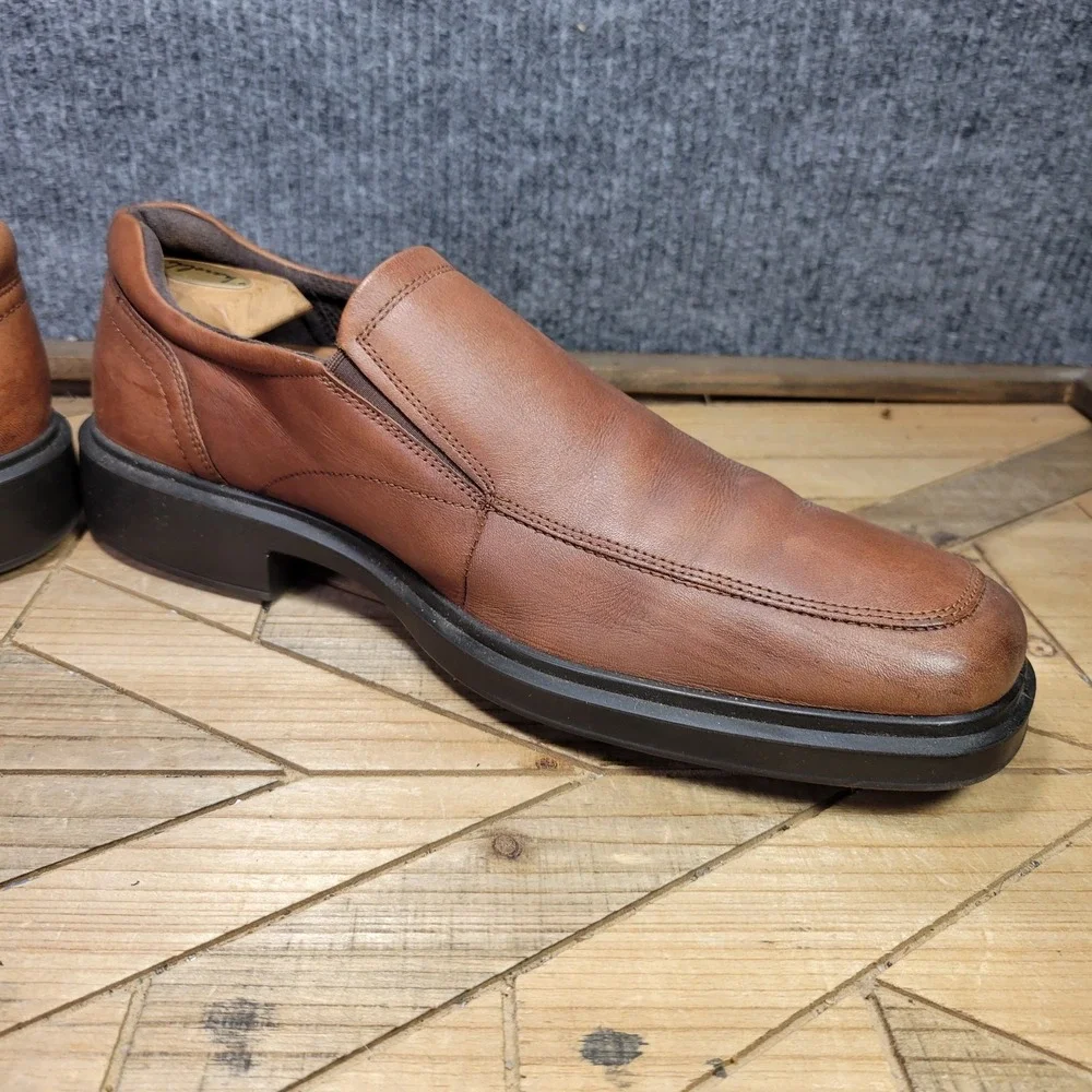 ecco‎ Helsinki 2 Men's Leather Slip-on Shoes Size US 12, EU 46 Brown Loafers